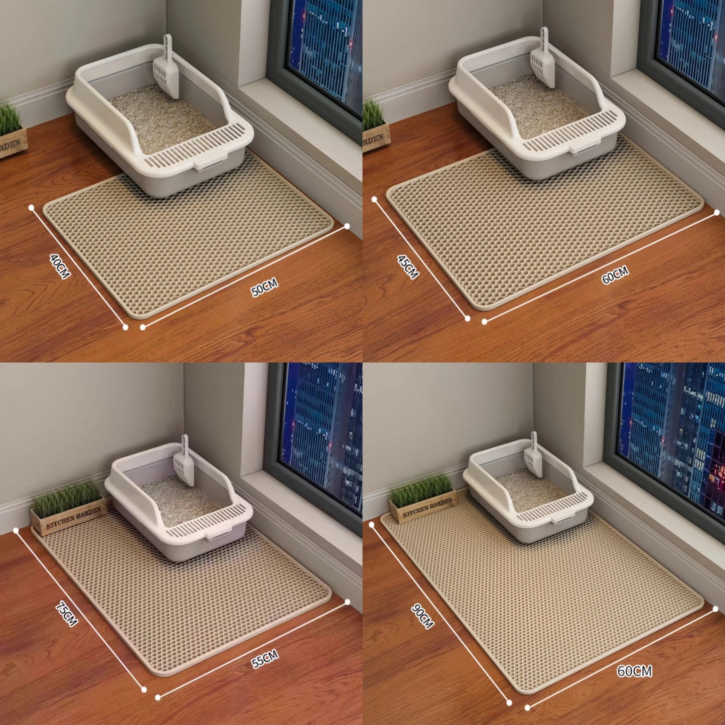 Large Size Cat Litter Mat Double Layer Waterproof Pet Litter Box Mat