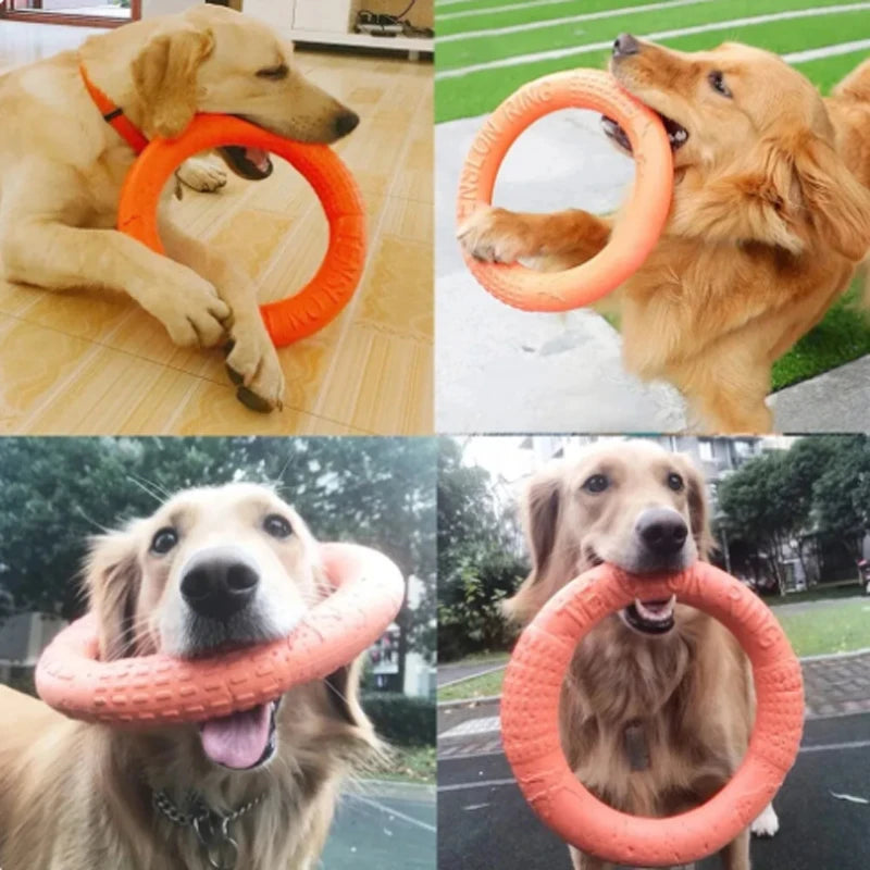 1pc Orange Dog Toys Pet Flying Disk Training Ring Puller EVA