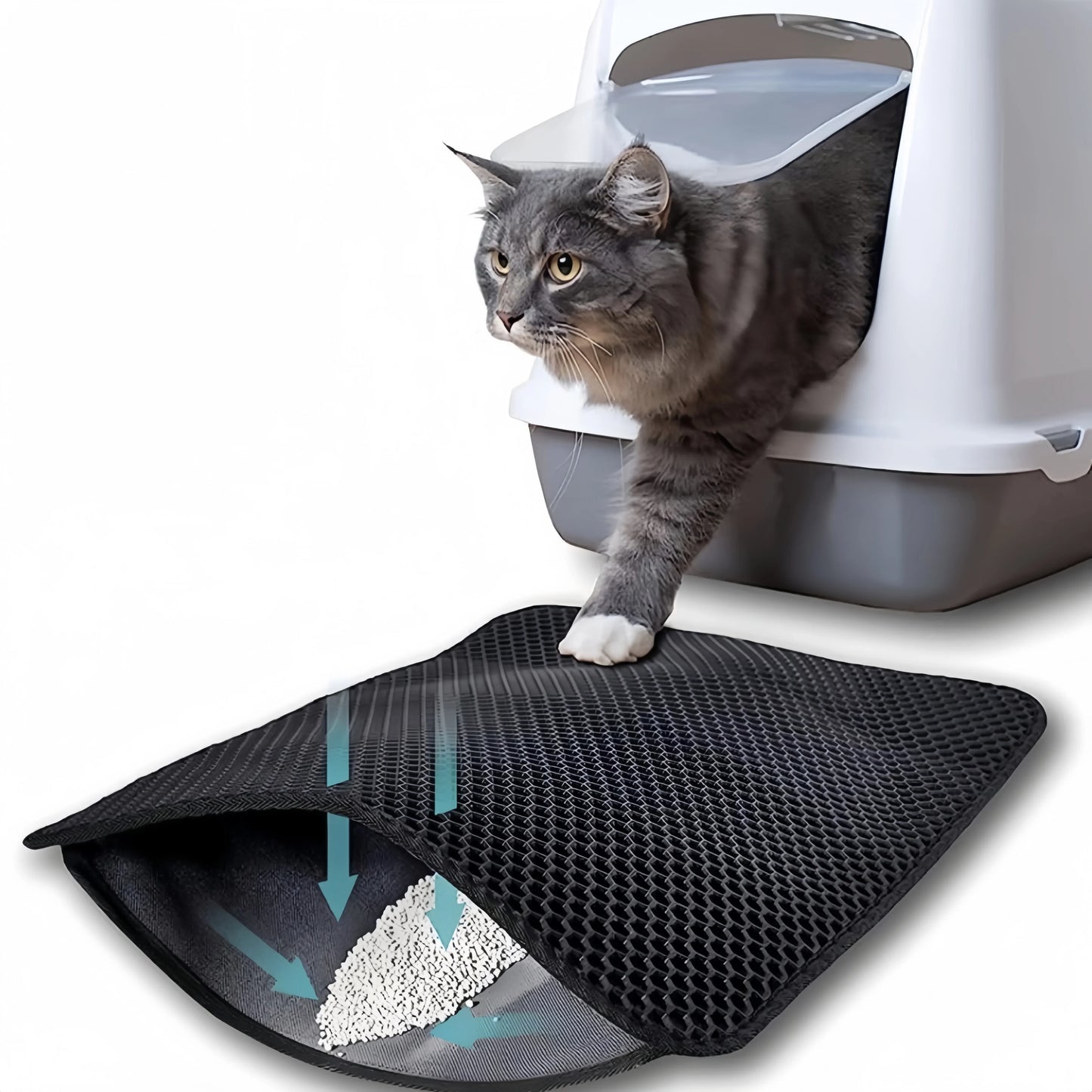 Large Size Cat Litter Mat Double Layer Waterproof Pet Litter Box Mat