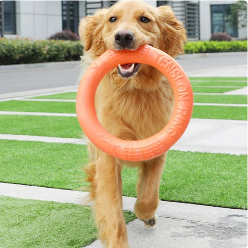 1pc Orange Dog Toys Pet Flying Disk Training Ring Puller EVA