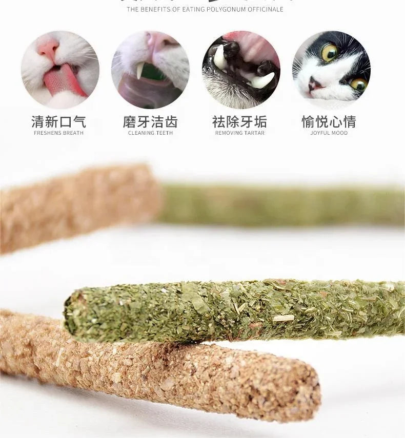 6pcs Natural Matatabi Cat Stick Mint Caught Bite Excited Rods