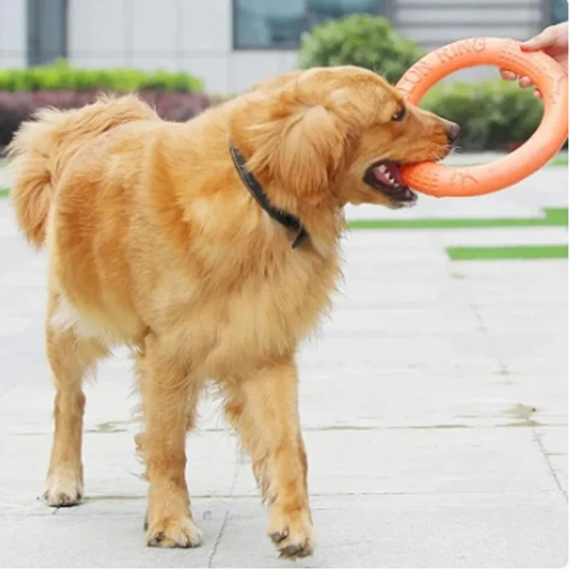 1pc Orange Dog Toys Pet Flying Disk Training Ring Puller EVA