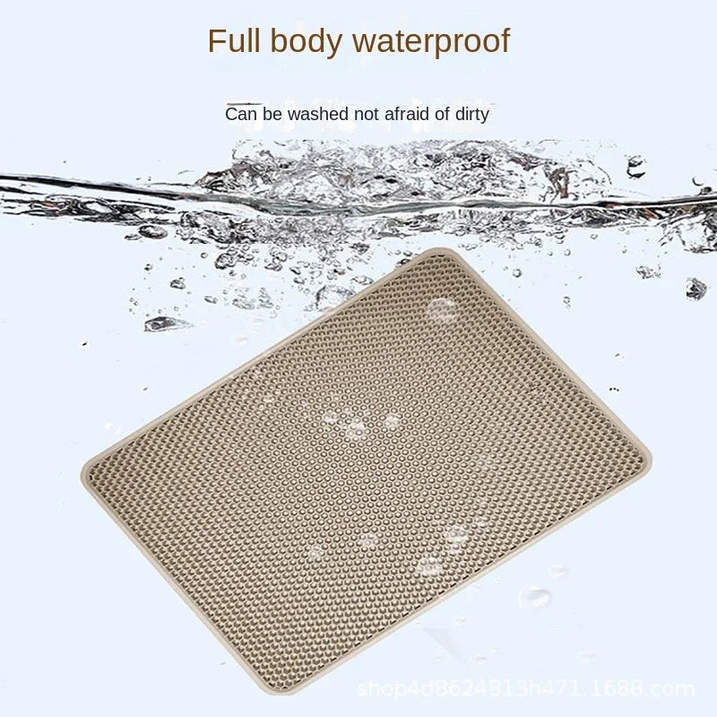 Large Size Cat Litter Mat Double Layer Waterproof Pet Litter Box Mat