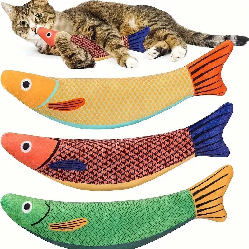 Cat Toy 3D Simulation Fish Catnip Toys Interactive Plush Kitten Cat