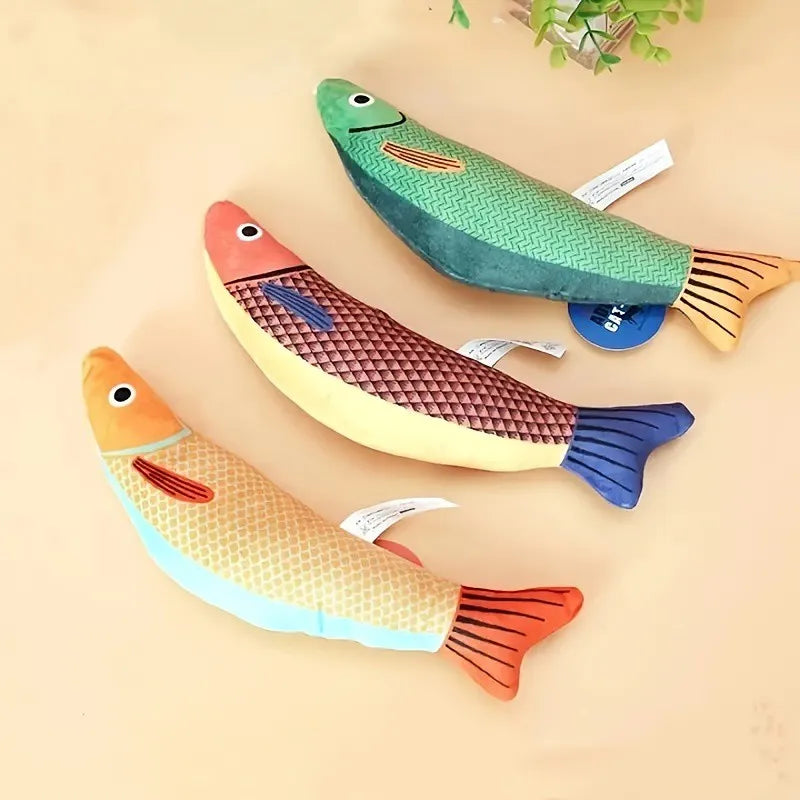 Cat Toy 3D Simulation Fish Catnip Toys Interactive Plush Kitten Cat