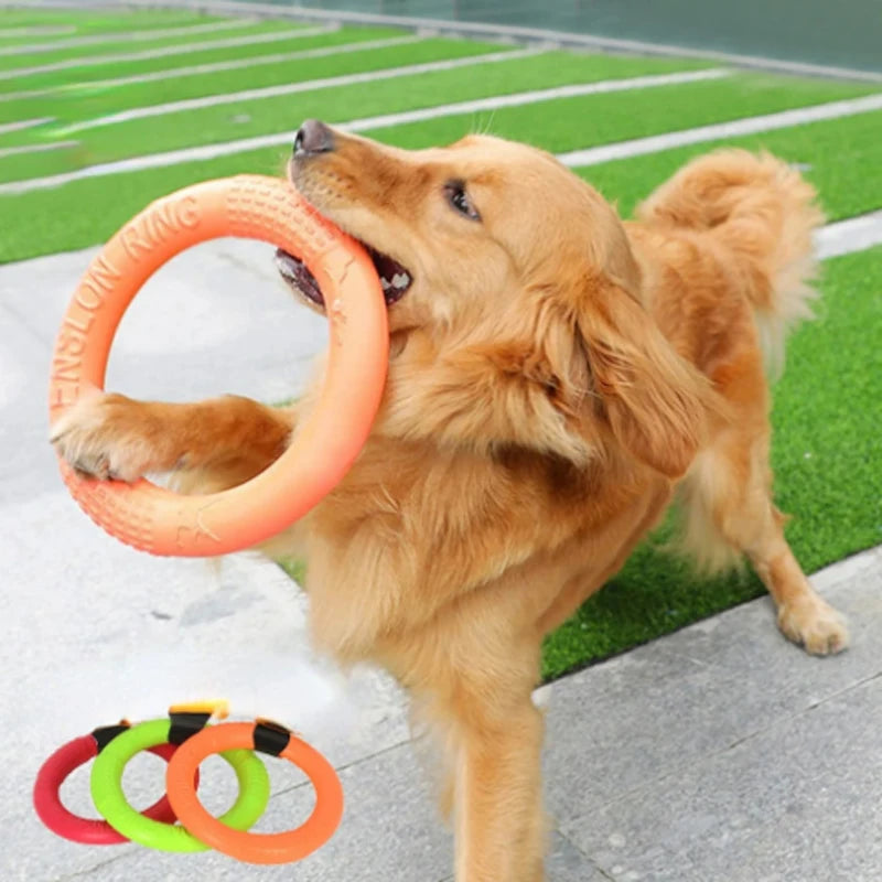 1pc Orange Dog Toys Pet Flying Disk Training Ring Puller EVA